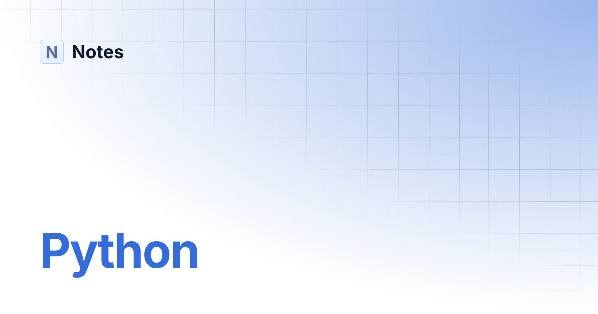 Python notes